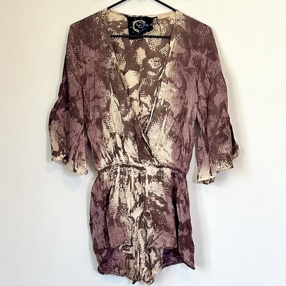 Blue Life Beachy Vacation Snakeskin Romper - Size: Small - Picture 2 of 8